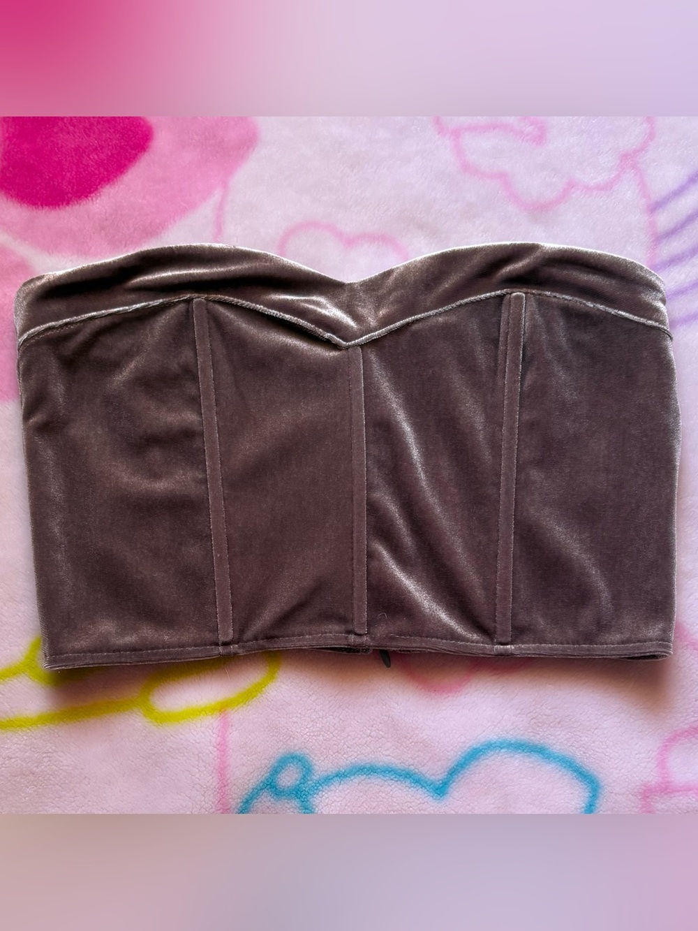 NWOT Forever 21 taupe velvet corset top